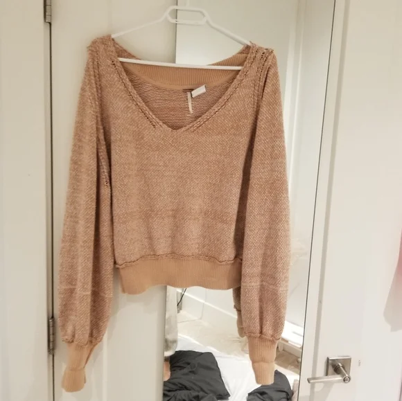 Free people deals tan sweater